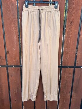 Brioni Trouser leather trimmed Straight Leg size 38 NWT Camel Tan